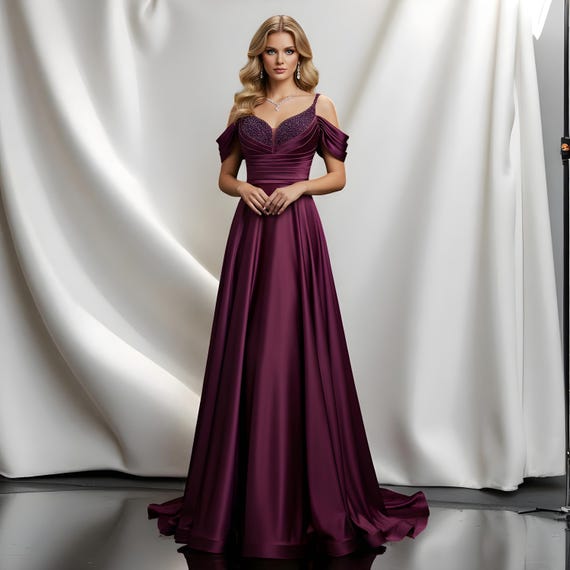 grape formal dress Sexy Mermaid Strapless Long Grape Prom Dress With Gloves P1555  PreppyDress