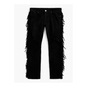 Men’s Suede Leather Fringe Pants Brown & Black | Cowboy Western Rodeo Chaps | Handmade Festival Outfit | Custom Size Vintage Style