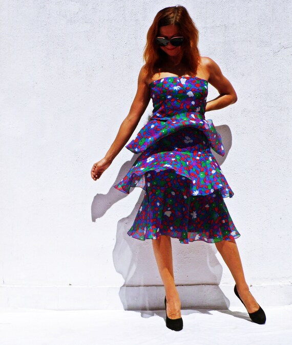 80s ra ra dress 80s corset dress Guy Laroche dress