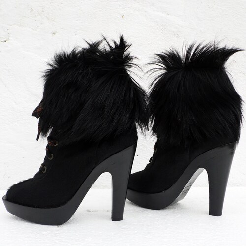 designer black platform heels