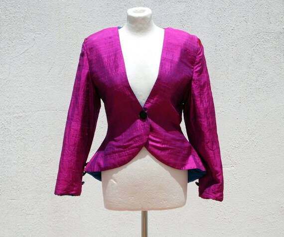 Evening jacket pink jacket fitted jacket 80s jacke
