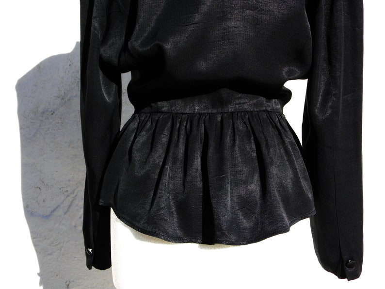 Black evening jacket 20s style jacket elegant jacket black satin jacket pleated jacket black minimalist jacket black evening blouse