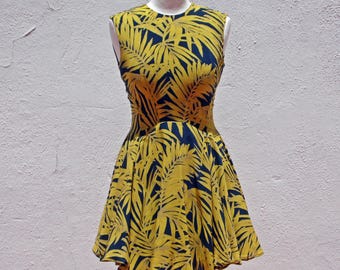 Florales 50er Jahre Stil Kleid mit langem Rock: Rockabilly Retro Sommerkleid
