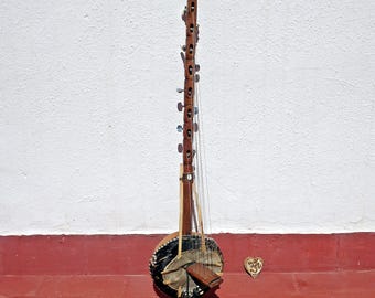 Authentic Handmade N'GONI West African Harp Guitar Tribal String Instrument