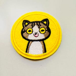 Anime Cat Patch-applikation: Broderad strykbar tecknad kattunge-lapp