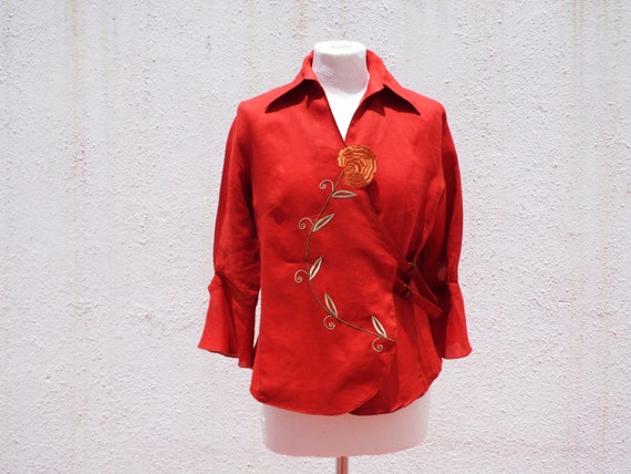 elegant red tops for evening
