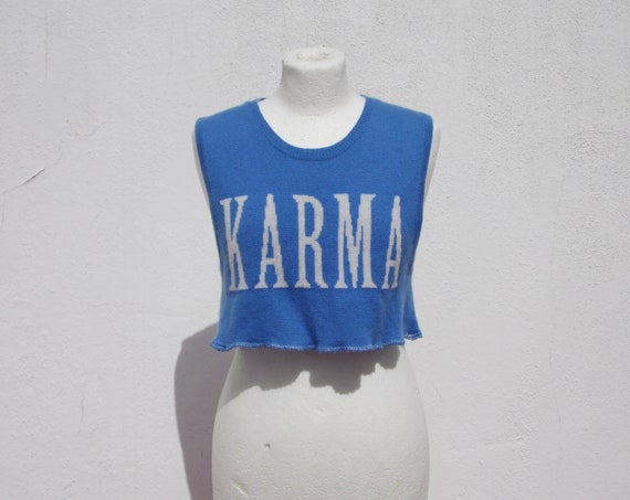 Karma top karma blouse knit top crop top summer t… - image 1
