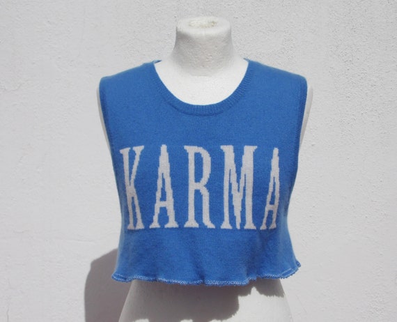 Karma top karma blouse knit top crop top summer t… - image 2