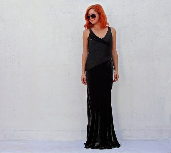 Maxi velvet dress maxi silk dress brown velvet dre