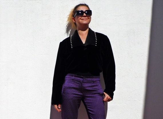black velvet cropped jacket