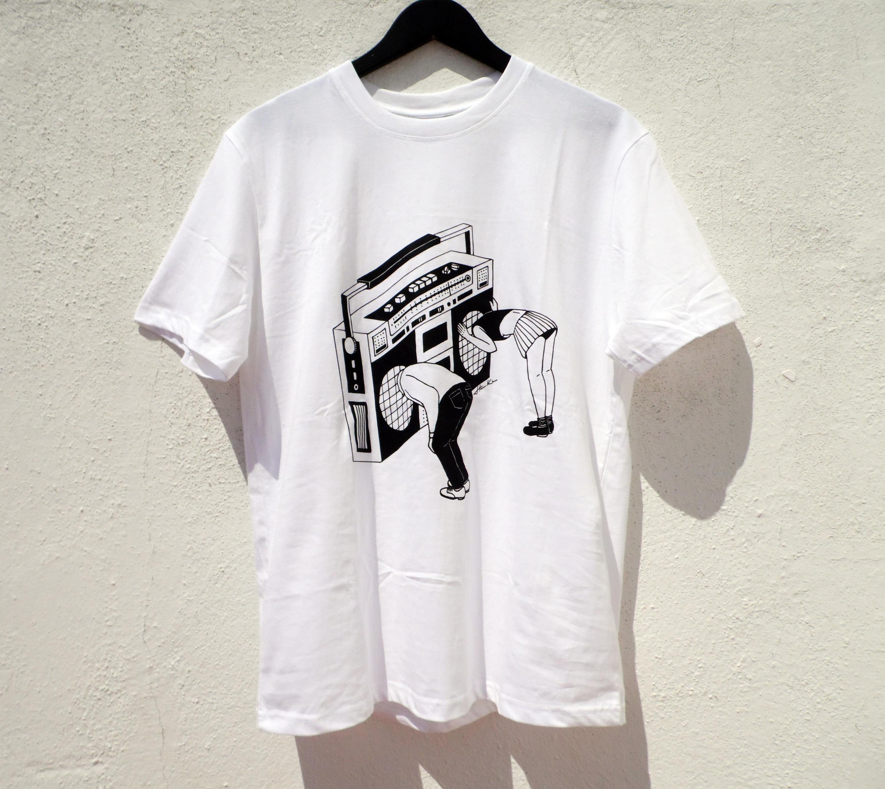 Retro Radio T-Shirt: Funny Music Lover Tee - White Cotton