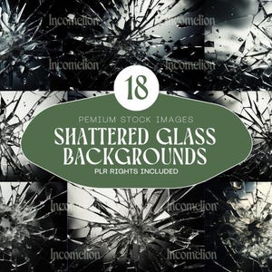 18 Shattered Glass Wallpapers – High-Res Broken Glass Backgrounds for Designers & Creators. PLR Rights Included. Instant Download.