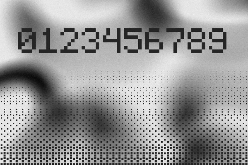 Puede incluir: Un gr&aacute;fico digital que muestra los n&uacute;meros pixelados negros 0, 1, 2, 3, 4, 5, 6, 7, 8 y 9 dispuestos en una fila horizontal. El fondo consiste en un degradado de escala de grises con un patr&oacute;n de puntos de semitono que va de disperso a denso.