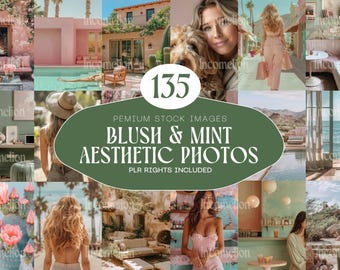 135 photos de Esthétique Blush & Mint Collection pastel féminine Images de style de vie girly, parfaites pour le marketing et les réseaux sociaux