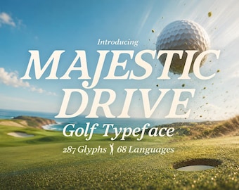 Luxury Golf Font, Elegant Handwritten Script Typeface for Club Branding Apparel Posters Marketing Design