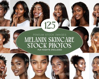 Radiant Melanin Skin Stock Photo Pack | 125 High-Resolution Black Women Beauty & Skincare Photos. Resale Rights Included. Instant Download.