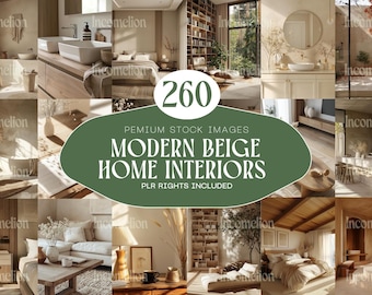 260 Modern Beige Home Interiors | Neutral Aesthetic Stock Photos for Lifestyle, Blogs, Social Media & Branding. Instant Download.