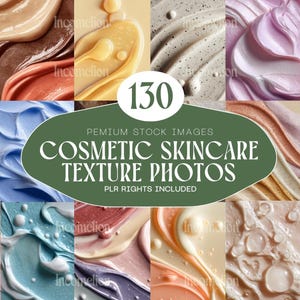 130 Cosmetic Skincare Texture Photos Aesthetic Beauty Branding Photography Pack for Marketing Social Media and Branding