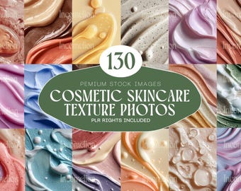 130 Fotos de Texturas para Cuidados com a Pele - Pacote de Fotografia de Marca de Beleza Estética para Marketing em Mídias Sociais e Branding
