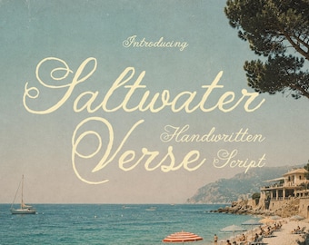 Handwritten Coastal Font | Rustic Summer Script Typeface (Instant Download)
