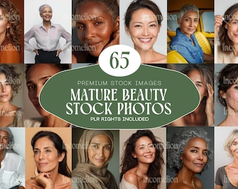 65 Reifen Schönheit Stock Fotos Elegant & authentisch zeitlose Schönheit Frauen Porträts Instant Download PLR enthalten