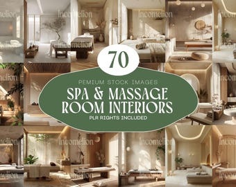 Bohemian Bliss: 75 Luxury Spa & Massage Room Interior Stock Photos. Gorgeous Aesthetic PLR photos. Instant Download.