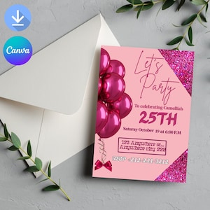 Digital Birthday Dinner Invitation Template, Black Tie Glam Invite, Animated Black Golden Diamond Evite For Men & Women, Self Editable eCard