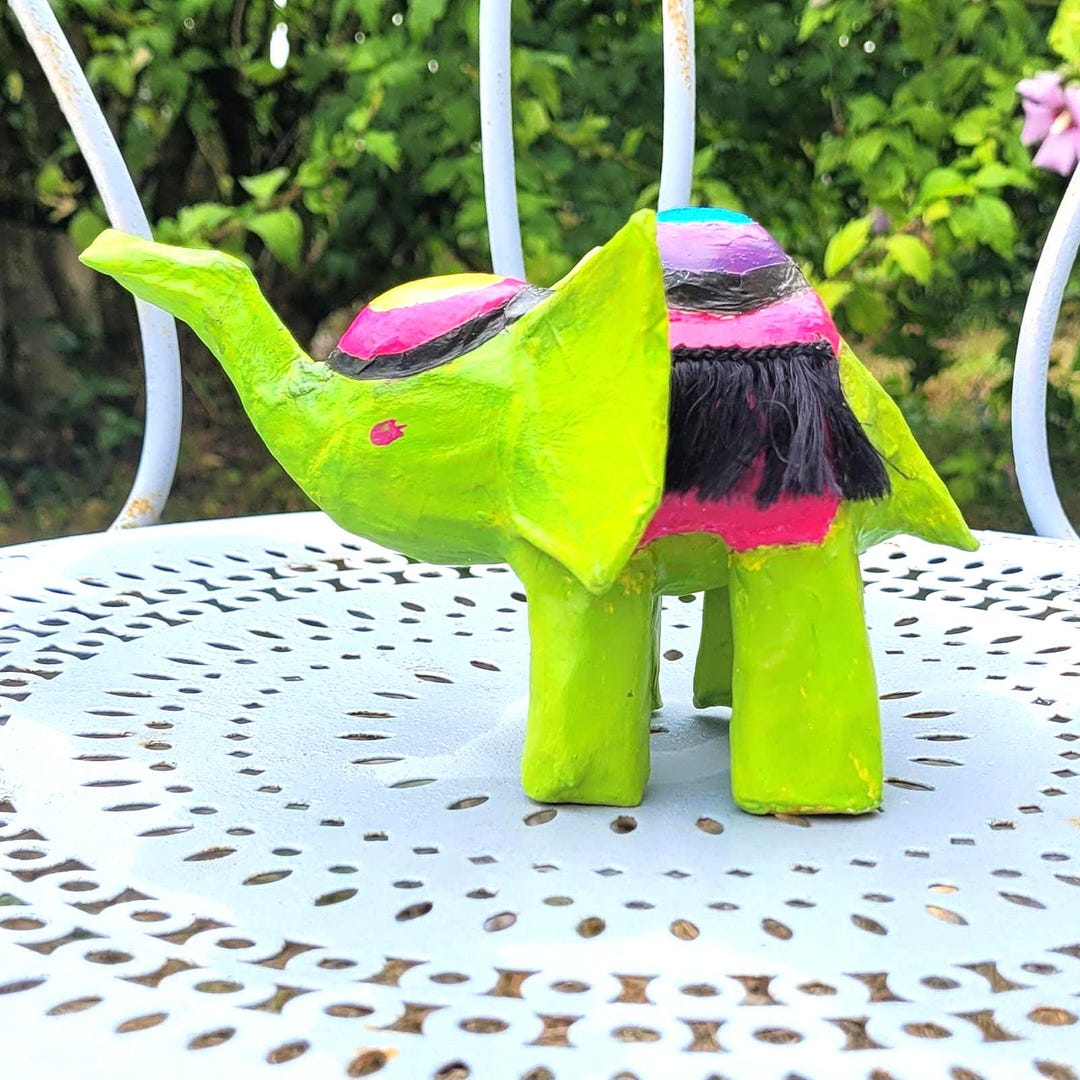 TÊTE MOUTON PAPIER mâché fausse fourrure pièce unique artisanat EUR 40