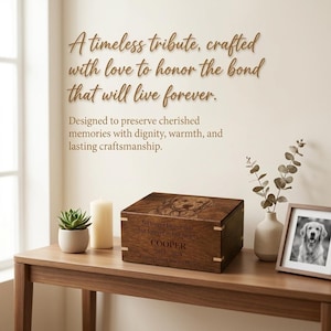Personalized Dog Urn with Photo Engraving | Dog Memory Box for Ashes | Custom Pet Memorial Urn | Pet Loss Gift image 3