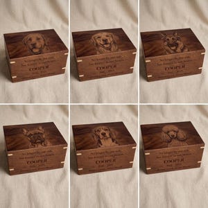 Personalized Dog Urn with Photo Engraving | Dog Memory Box for Ashes | Custom Pet Memorial Urn | Pet Loss Gift image 4