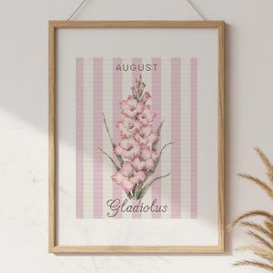 August Gladiolus Birth Flower Cross Stitch Pattern (PDF Download)