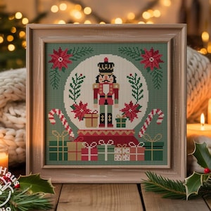 Patrón de punto de cruz navideño de Cascanueces / Decoración navideña de Pascua (PDF)