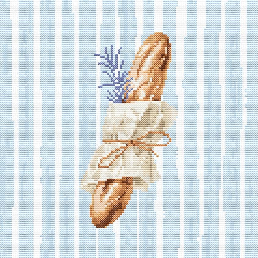 Baguette Cross Stitch Pattern PDF | French Bread Embroidery Design ...