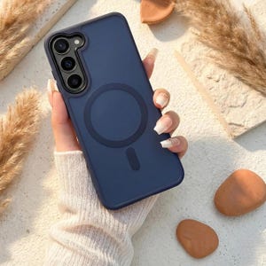 Funda MagSafe mate premium para Samsung Galaxy S25, S24, S23 Ultra y Plus / Funda magnética translúcida y esmerilada para negocios