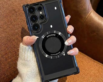 Samsung Galaxy S21-S25 Ultra Magnetic Case: Luxury Shockproof Cover with Built-in Lens Film Protection