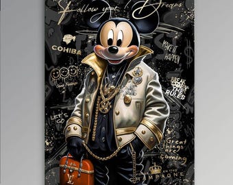 Funny Mickey Mouse Pop Art Print, Modern Home Decor (Digital File)