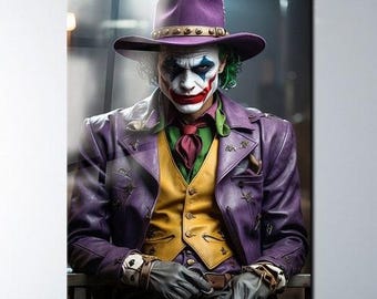 Joker Heath Ledger Canvas Art, Extra Large Comic Poster (Digital File)
