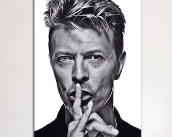 David Bowie Hush Canvas Art, Contemporary Portrait (Digital File)