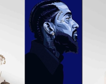 Nipsey Hussle Portrait Canvas, Rap Wall Art (Digital Download)