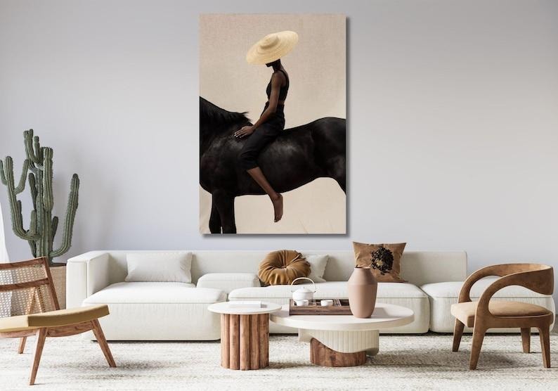 Woman Riding Horse Art Print, Modern Wall Decor (digital Download) - Etsy
