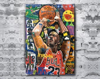 Basketball Legend Graffiti Art Print, Pop Art Canvas Wall Decor (Digital File)