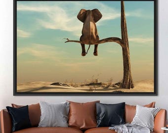 Surreal Elephant Tree Print, Abstract Animal Art (Digital Download)