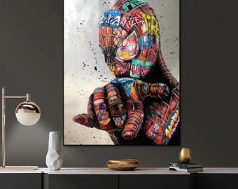 Banksy Spider Canvas Print – Graffiti Street Art Decor (Digital File)