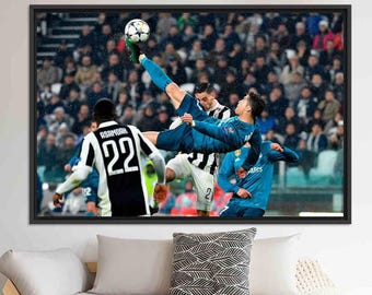 Cristiano Ronaldo Bicycle Kick Canvas Print, Soccer Wall Art (Digital Download)