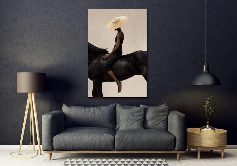 Woman Riding Horse Art Print, Modern Wall Decor (digital Download) - Etsy
