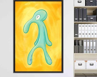Bold and Brash Squidward Canvas Art: Modern Home Decor