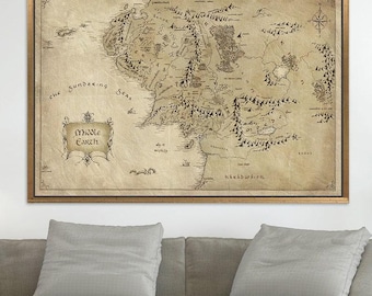 Middle Earth Map Art – Vintage Style Fantasy Print (Digital Download)