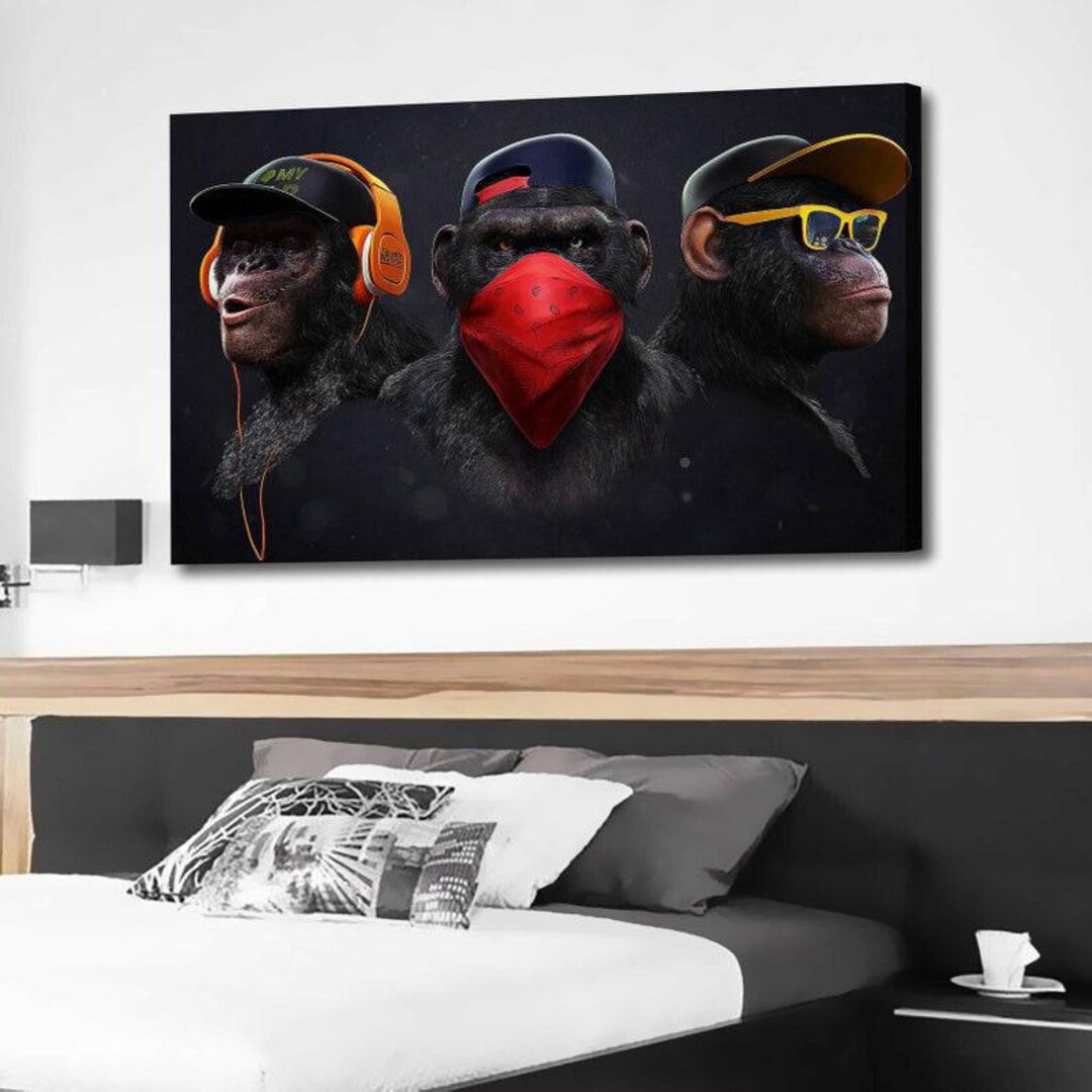 Three Wise Monkeys Art Print, Novelty Home Decor (digital Download) - Etsy