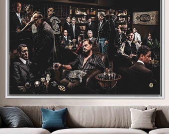 Movie Mafia Canvas Art: Gangster Legends Print, Man Cave Decor
