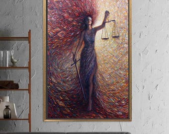 Goddess of Justice Art Print, Lawyer Gift, Office Decor (Digital Download)